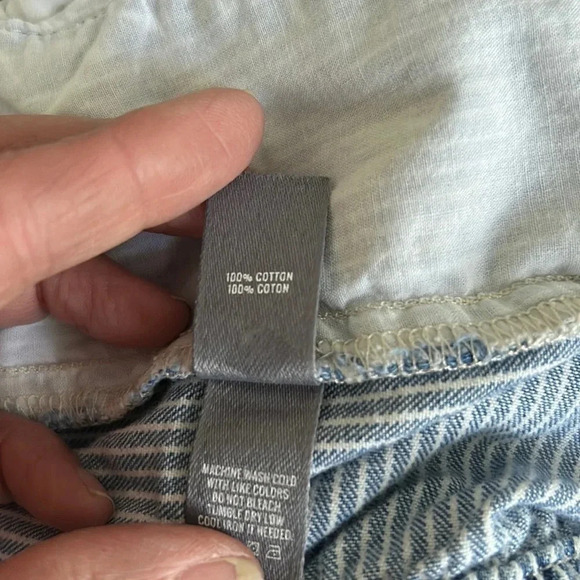 Aerie striped shorts size small blue elastic waist frayed bottom - Picture 6 of 7